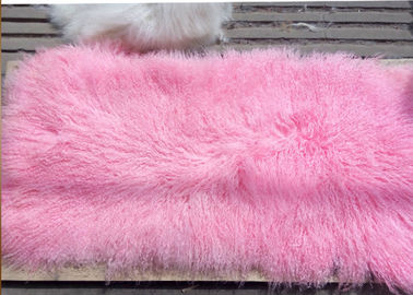 China Mongoolse Echte de Schapehuidwol 60*120cm van de Schapehuiddeken 100% verfte Roze Kleuren Vrije Steekproeven leverancier