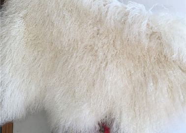 China 100% van de de Lamsvachtroom van het schapehuid Natuurlijke Lange haar Mongoolse Witte Krullende het bontdeken leverancier