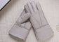 De dubbele Handschoenen van het de Schapehuidleer van de Gezichtswinter met Lamswolvoering/Natuurlijke Geverfte Kleur leverancier