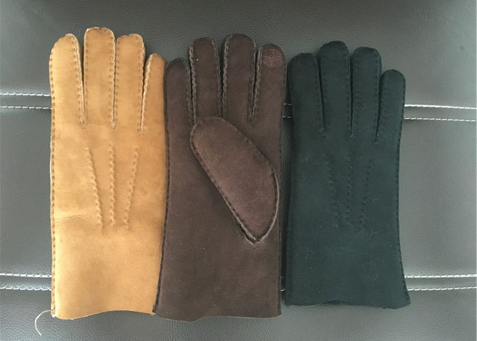 De echte Bruine Warmste Schapehuid van Shearling Gloves de Grootte van M/l-voor Jonge geitjes/Volwassenen
