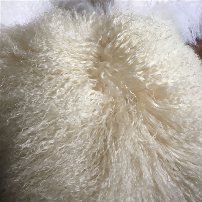 van het het hoofdkussengeval van de schapehuid het krullende wol van het de wolhoofdkussen Mongoolse hoofdkussen van de de dekkingslamsvacht