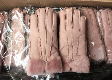 China De vlotte van de Schapehuidhandschoenen van de Oppervlaktewinter Warmste Grootte van het Gezichts Roze L Dubbele leverancier