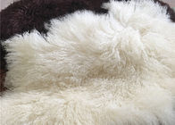 Het lange de wol Mongoolse witte bont Materiral van Haar Natuurlijke krullende schapen voor bed werpt