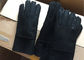 De dubbele In te ademen Gevoerde Handschoenen van het Dames Zwarte Leer Schapehuid voor het Gebruik van de Celtelefoon  leverancier