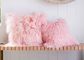 Decoratieve werpt de suikergoed Roze Lange Mongoolse Schapehuid Hoofdkussen met Enig Opgeruimd Bont leverancier